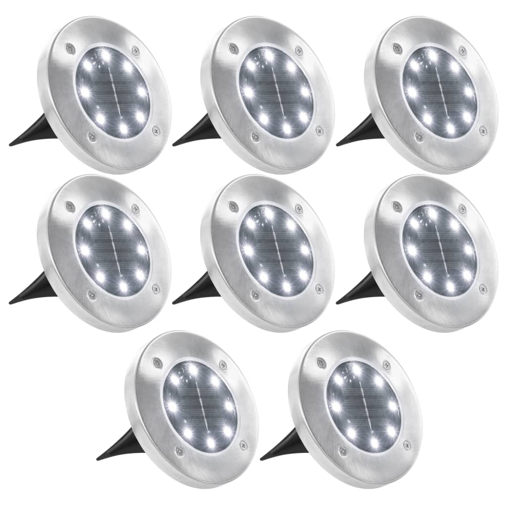 Vidaxl Ground Lamper 8 st Solar LED hvid