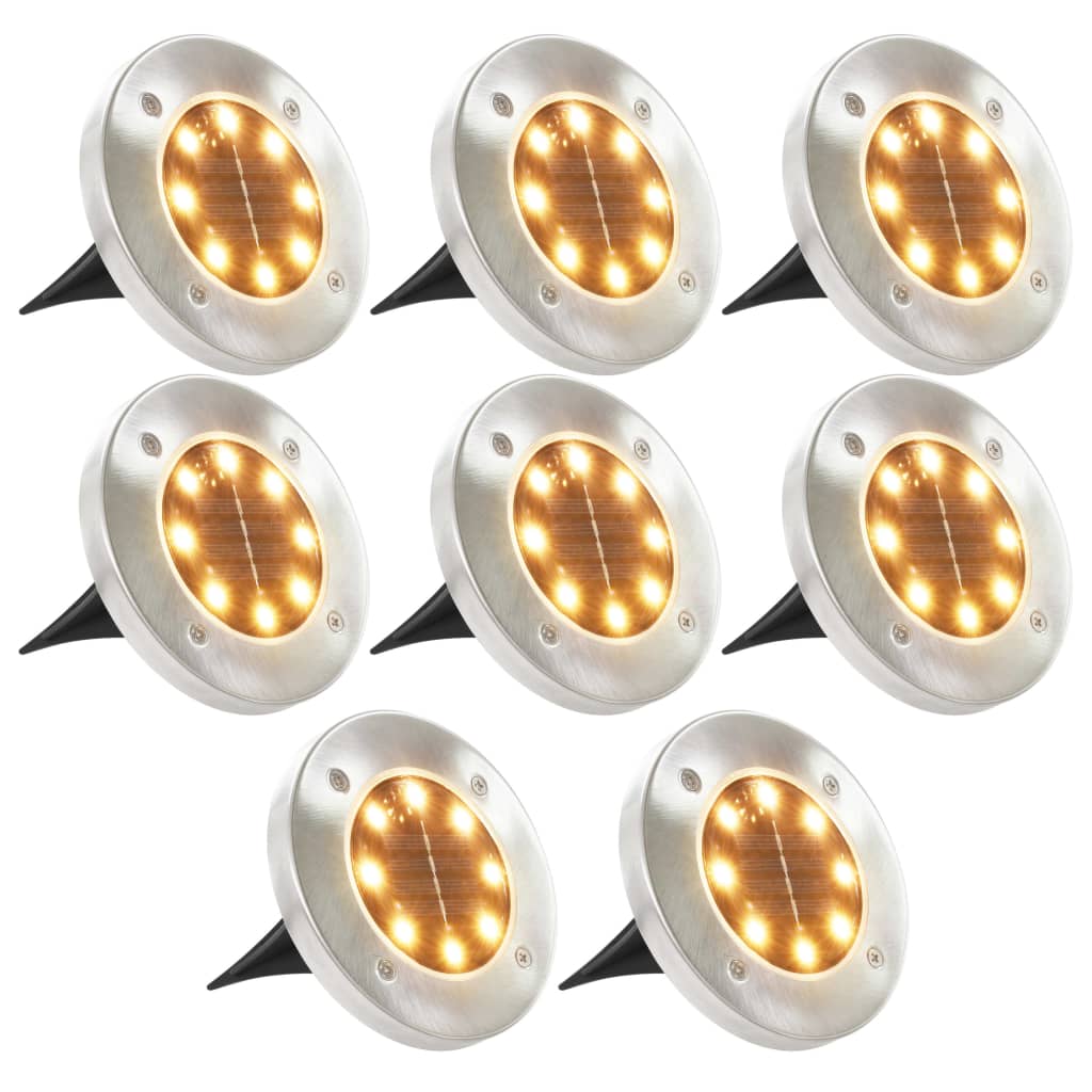 Vidaxl Ground Lamps 8 st Solar ledet varm hvidt