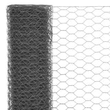 Vidaxl kyllingetråd 25x0,75 m stål med PVC -belægning grå