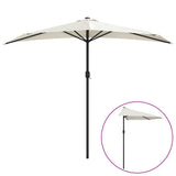 Vidaxl balkonparasol halvt med aluminiumstang 270x144 cm sand -farvet