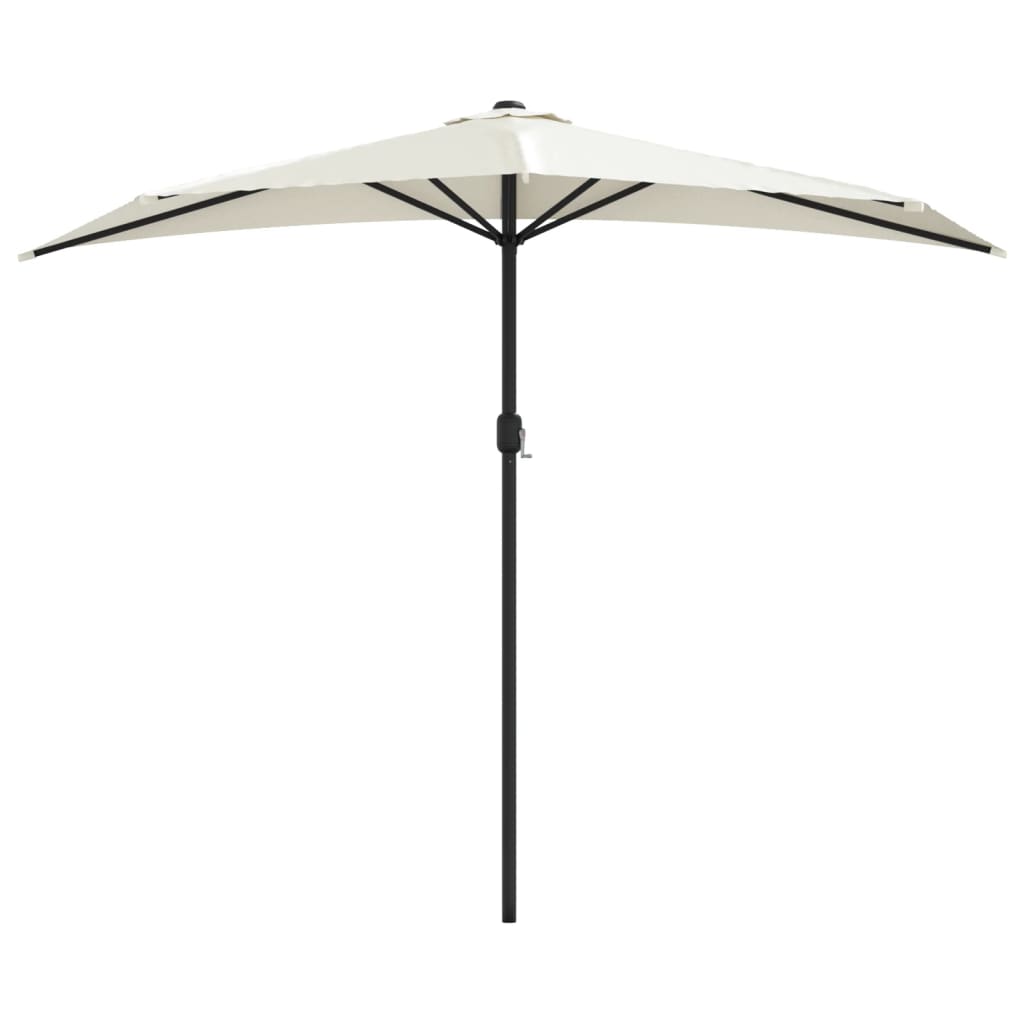 Vidaxl balkonparasol halvt med aluminiumstang 270x144 cm sand -farvet