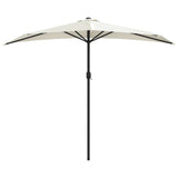 Vidaxl balkonparasol halvt med aluminiumstang 270x144 cm sand -farvet