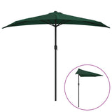 Vidaxl balkonparasol halvt med aluminiumstang 270x144 cm grøn