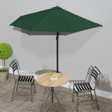 Vidaxl balkonparasol halvt med aluminiumstang 270x144 cm grøn