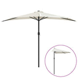 Vidaxl balkonparasol halvt med aluminiumstang 300x155 cm sand -farvet