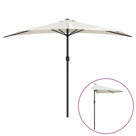 Vidaxl balkonparasol halvt med aluminiumstang 300x155 cm sand -farvet