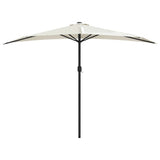 Vidaxl balkonparasol halvt med aluminiumstang 300x155 cm sand -farvet