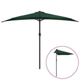 Vidaxl balkonparasol halvt med aluminiumstang 300x155 cm grøn