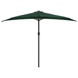 Vidaxl balkonparasol halvt med aluminiumstang 300x155 cm grøn