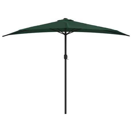 Vidaxl balkonparasol halvt med aluminiumstang 300x155 cm grøn