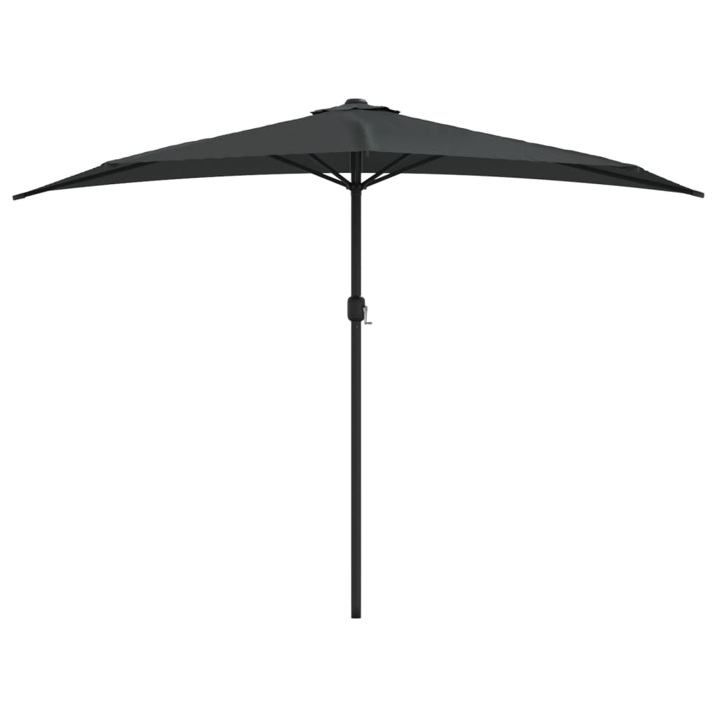 Vidaxl balkonparasol halvt med aluminiumstang 300x155 cm anthracit