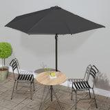 Vidaxl balkonparasol halvt med aluminiumstang 300x155 cm anthracit