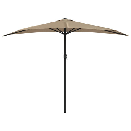 Vidaxl balkonparasol halvt med aluminiumstang 300x155 cm taupe