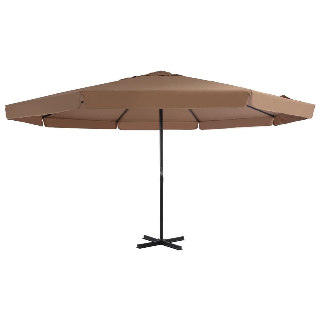 Vidaxl -parasol med aluminiumstang 500 cm taupe