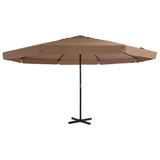 Vidaxl -parasol med aluminiumstang 500 cm taupe