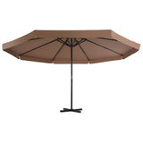 Vidaxl -parasol med aluminiumstang 500 cm taupe