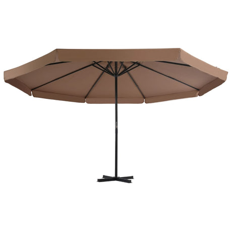Vidaxl -parasol med aluminiumstang 500 cm taupe
