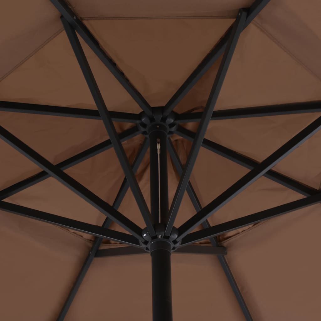 Vidaxl -parasol med aluminiumstang 500 cm taupe