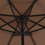 Vidaxl -parasol med aluminiumstang 500 cm taupe