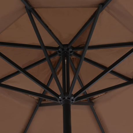Vidaxl -parasol med aluminiumstang 500 cm taupe