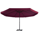 Vidaxl -parasol med aluminiumstang 500 cm Bordeaux rød
