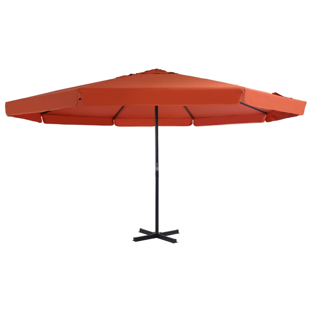 Vidaxl -parasol med aluminiumspol 500 cm terracotta -farvet