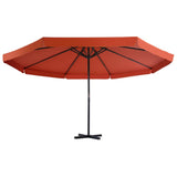 Vidaxl -parasol med aluminiumspol 500 cm terracotta -farvet