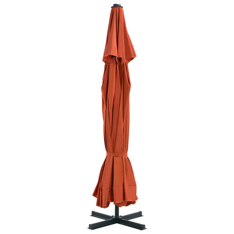 Vidaxl -parasol med aluminiumspol 500 cm terracotta -farvet