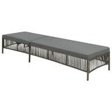 Vidaxl ligbed met kussen poly rattan grijs