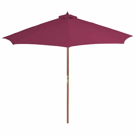 Vidaxl -parasol med træpol 300 cm Bordeaux rød