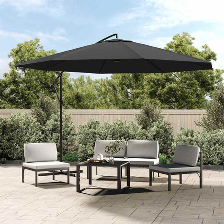 Vidaxl flydende parasol med aluminiumstang 350 cm antracit -farvet