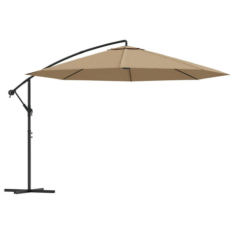 Vidaxl flydende parasol med aluminiumstang 350 cm taupe