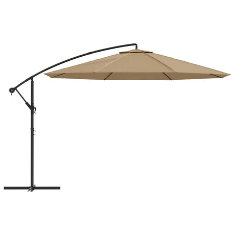 Vidaxl flydende parasol med aluminiumstang 350 cm taupe