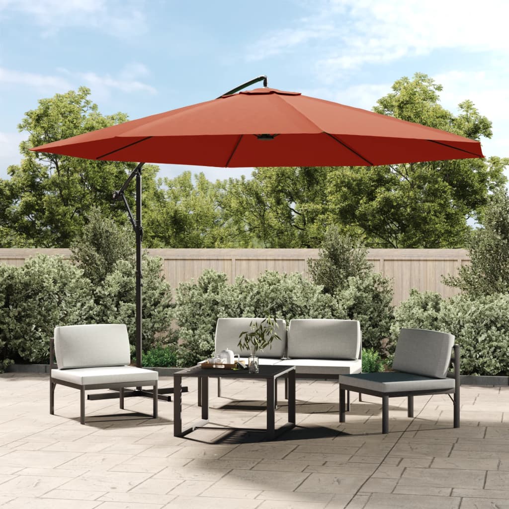 Vidaxl flydeparasol med aluminiumsstang 350 cm terracotta farvet