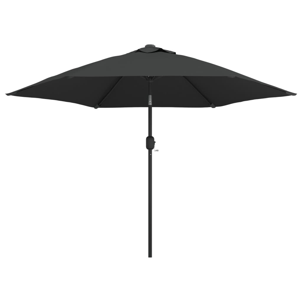 Vidaxl -parasol med LED -belysning og stålstang 300 cm antracit