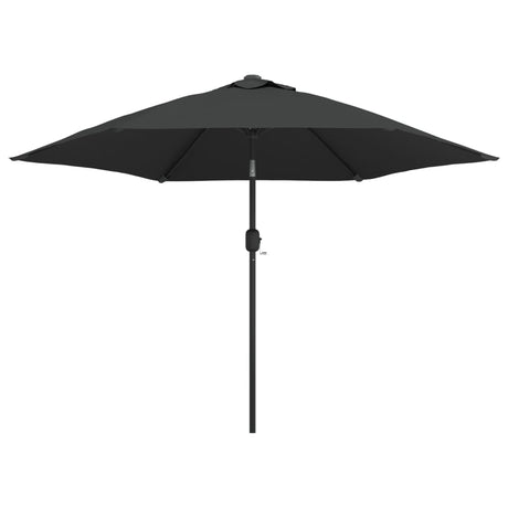 Vidaxl -parasol med LED -belysning og stålstang 300 cm antracit