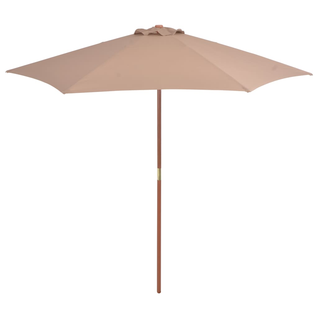 Vidaxl -parasol med træpol 270 cm taupe