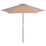 Vidaxl -parasol med træpol 270 cm taupe