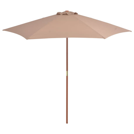 Vidaxl -parasol med træpol 270 cm taupe