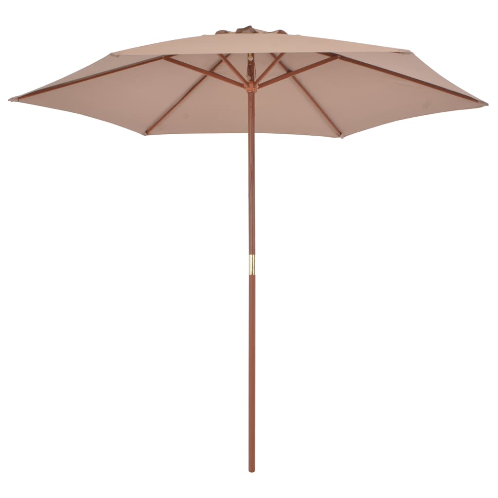 Vidaxl -parasol med træpol 270 cm taupe