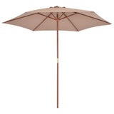 Vidaxl -parasol med træpol 270 cm taupe