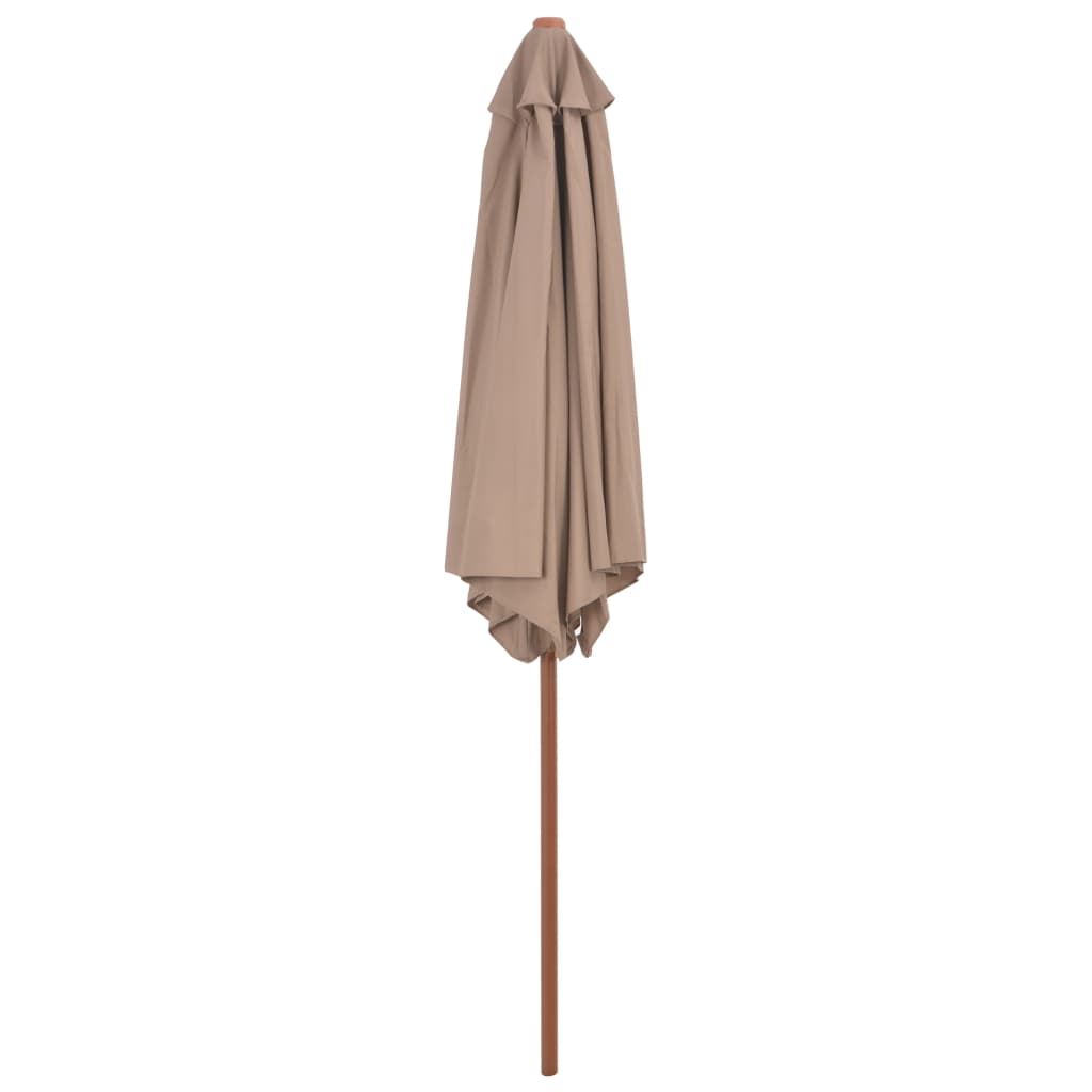 Vidaxl -parasol med træpol 270 cm taupe