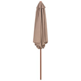 Vidaxl -parasol med træpol 270 cm taupe
