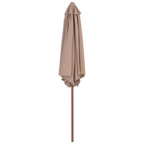 Vidaxl -parasol med træpol 270 cm taupe