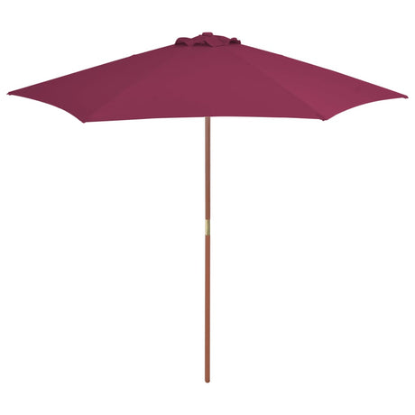 Vidaxl -parasol med træpol 270 cm Bordeaux rød
