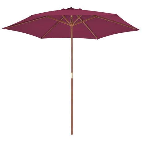 Vidaxl -parasol med træpol 270 cm Bordeaux rød