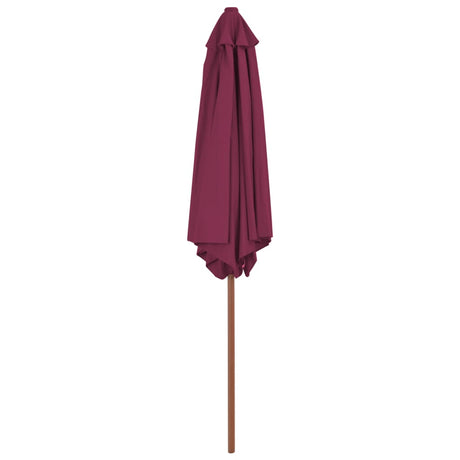 Vidaxl -parasol med træpol 270 cm Bordeaux rød