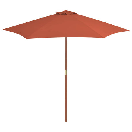 Vidaxl -parasol med træpol 270 cm terracotta