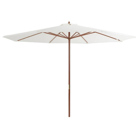 Vidaxl -parasol med træpol 350 cm sandhvid