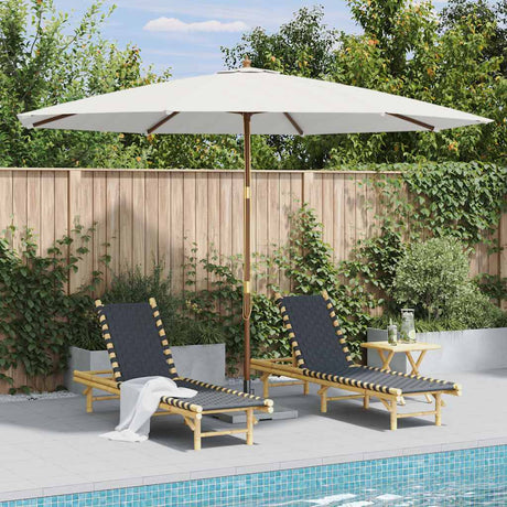 Vidaxl -parasol med træpol 350 cm sandhvid